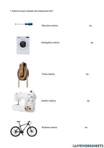 Makina sinpleak eta konposatuak