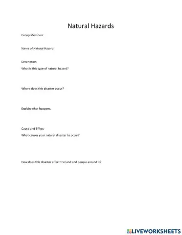 Natural Hazards Group Activity
