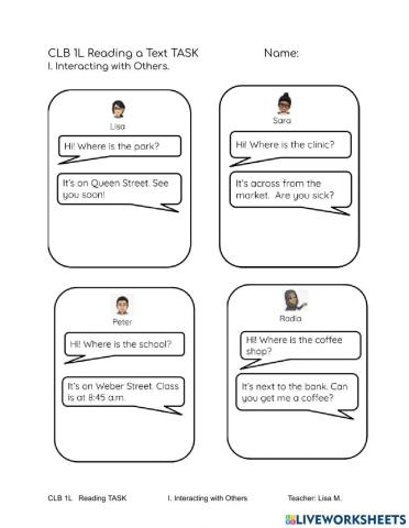 Community: Reading a Text TASK