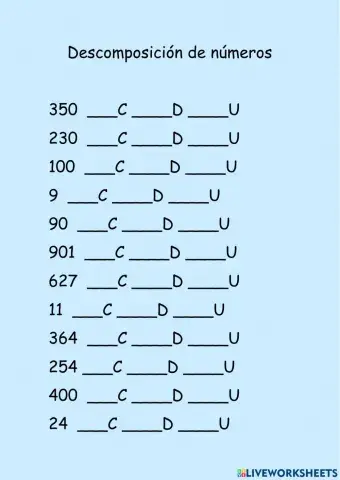 Descomposición de números