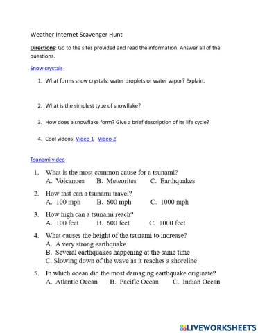 Weather scavenger hunt