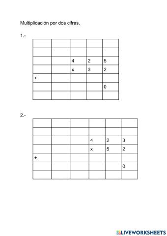 MUltiplicar con dos cifras
