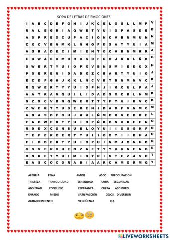 Sopa de letras emociones 1