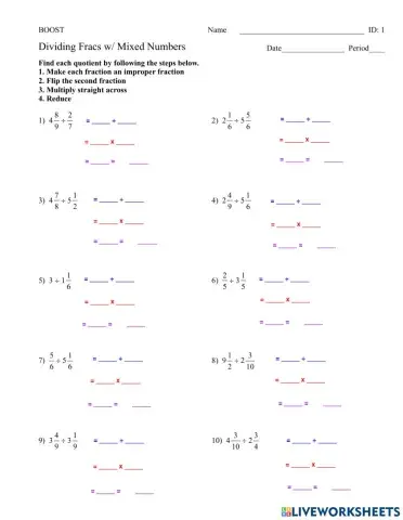 BOOST Div Fracs w- Mixed Numbers