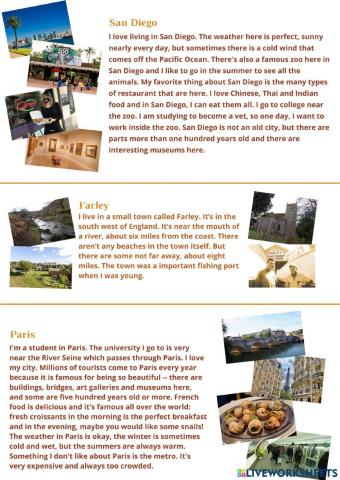 Listening: talking about my town