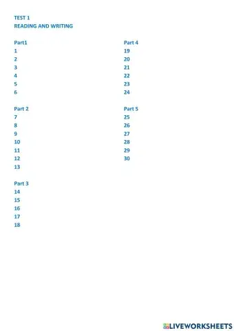 Ket2 mock test 1 reading and writing