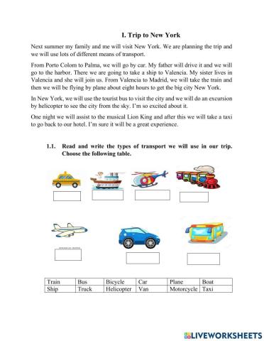 Unit 6: Going places