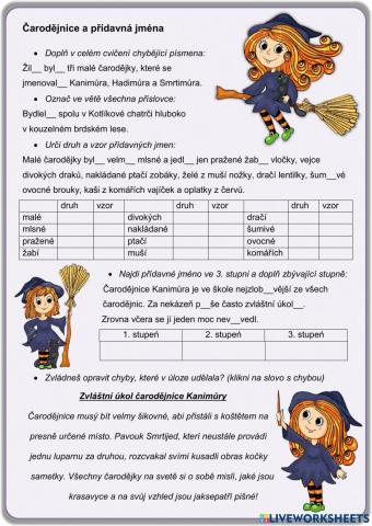 Čarodějnice a přídavná jména