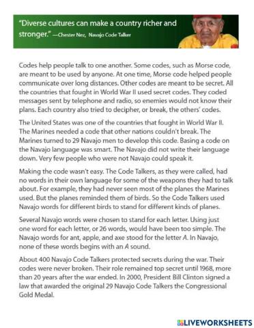 Reading-Code Talkers