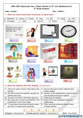 6th grade - unit 8 - revision