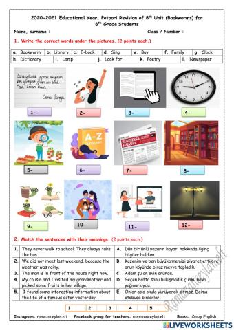 6th grade - unit 8 - revision
