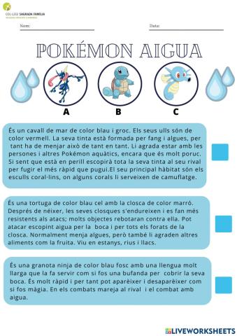 Comprensió lecotra (pokémons aigua)