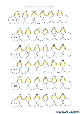 Series ascendentes y descendentes