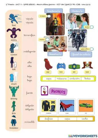 San Ignacio del Viar - Inglés 2º SUPER HEROES UNIT 5