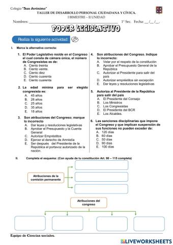 Dpcc - 1°- sesión 03 -poder legislativo-