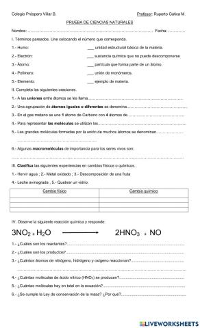 La materia y  sus transformaciones