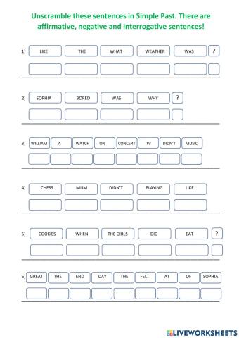 Unscrumble 03 - Past Simple