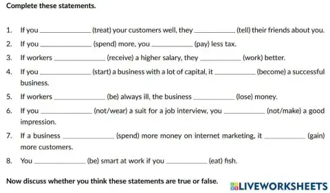 First Conditional Business Statements