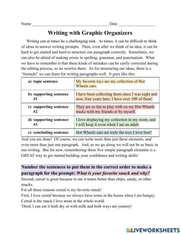Writing with Graphic Organizers