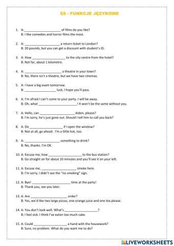 E8 funkcje językowe