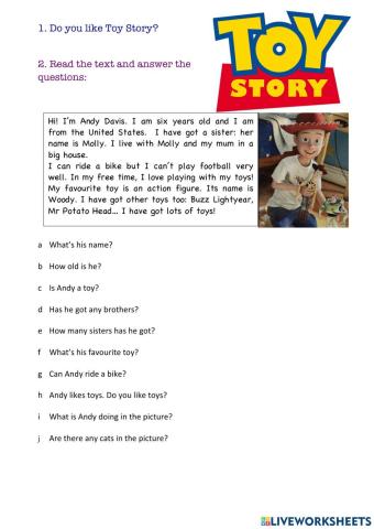 Meet Andy from Toy Story