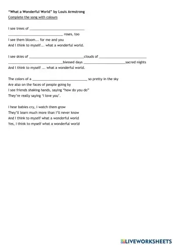 Song - What a wonderful world