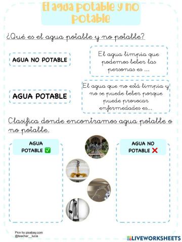 Agua potable y no potable