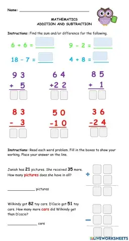 Addition and Subtraction