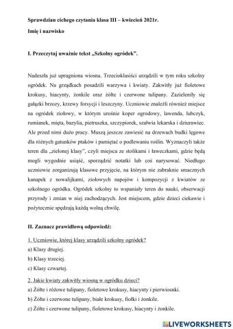 Sprawdzian cichego czytania