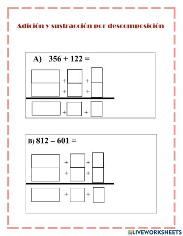 Adición y sustracción por descomposición