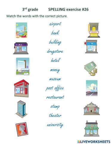 Spelling matching places