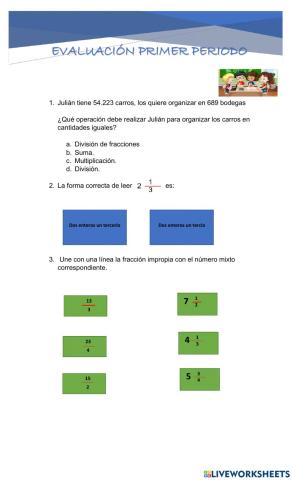 Evaluación primer periodo