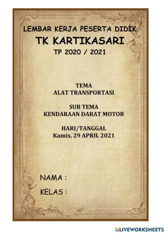 Tema alat transportasi darat