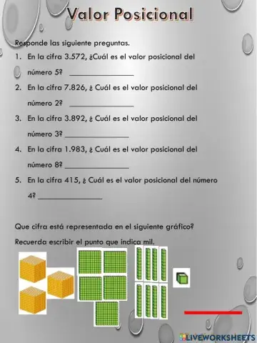 Valor posicional en números de 4 cifras