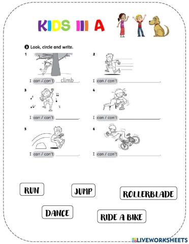 Kids III - Unit 1 (can-can't)