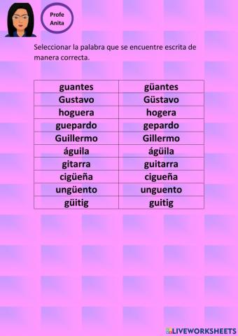 COMBINACIONES ga go gu