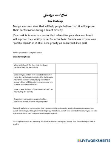 Design shoe challenge