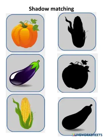 Drag and drop: Vegetables shadow