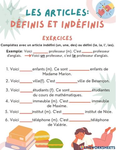 Les articles définis et indéfinis