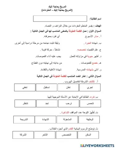 المريخ بحاجة إليك - مفردات