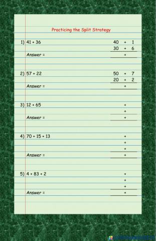Practicing the Split Strategy 2