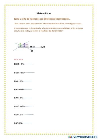 Suma y resta de fracciones
