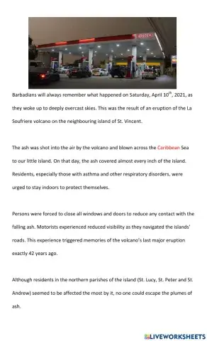 Ash Fall in Barbados