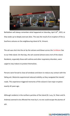 Ash Fall in Barbados