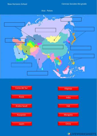Asia - Países 6to Grado
