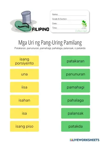 Mga Uri ng Pang-uring Pamilang