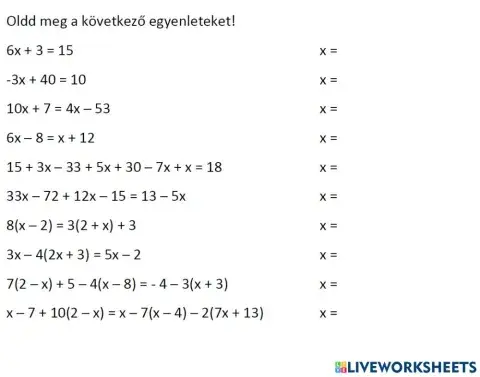 Egyenletek megoldása