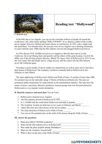 Reading test -Hollywood-
