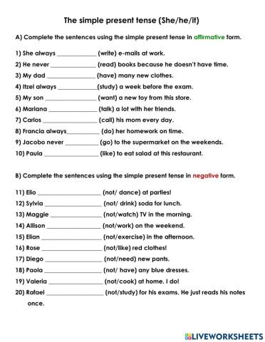 The simple present tense (she-he-it)