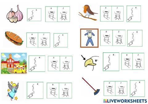 Discriminar sonidos g-j y k